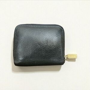 COACH VINTAGE SONOMA BLACK PEBBLE LEATHER ZIP AROUND COIN/CARD CASE WALLET